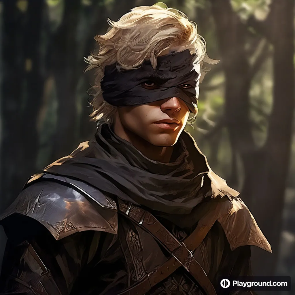 a man with a blindfold on his face