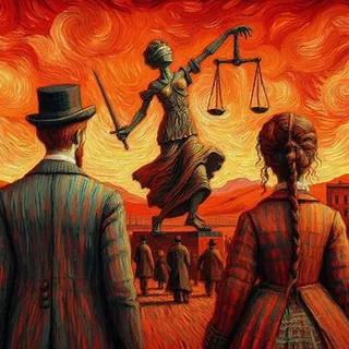 a painting of a woman holding a scale of justice