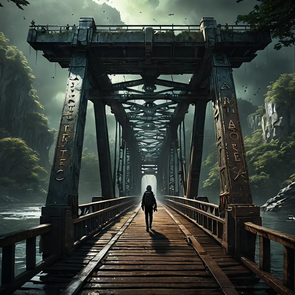 sky, cloud, light, black, line, bridge, water, symmetry, girder bridge, truss bridge