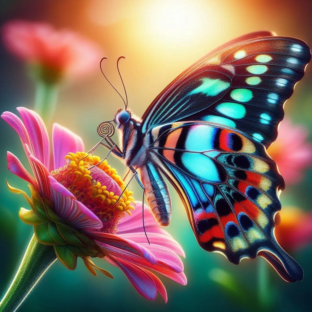 a painting of a butterfly on a flower