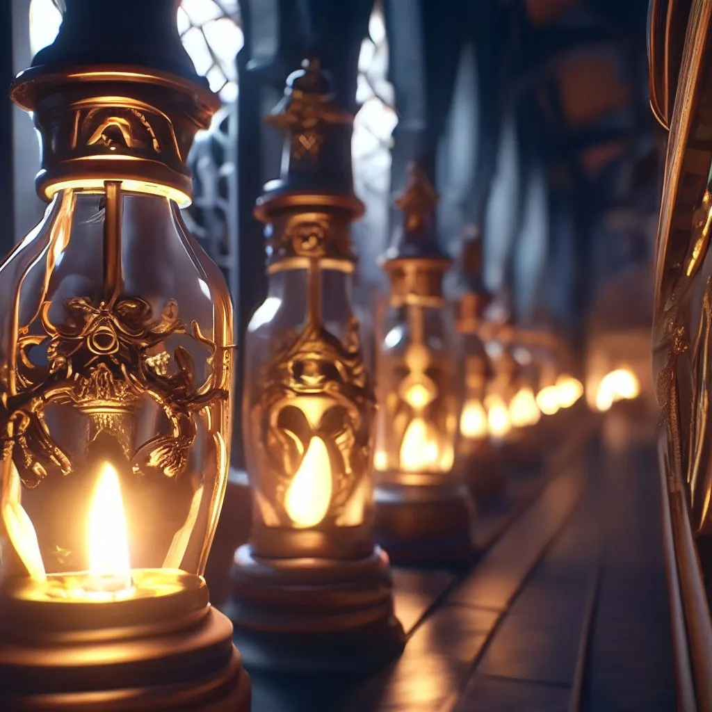 a row of lit candles sitting on top of a table