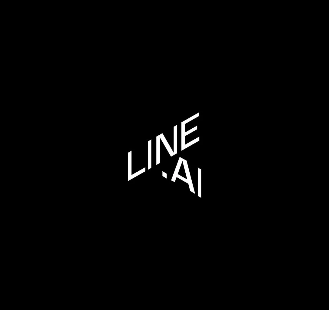 a black and white photo of the word line ai