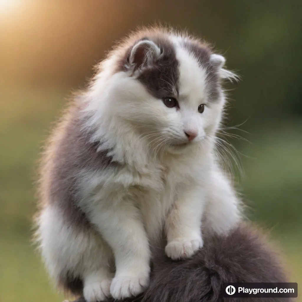 a cat sitting on top of another cat