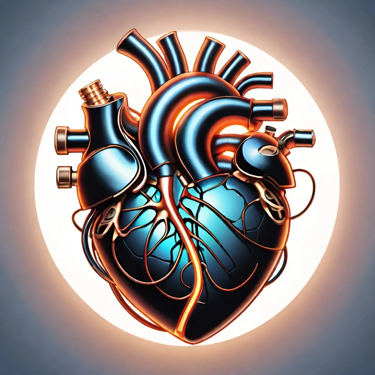 a painting of a human heart with two valves