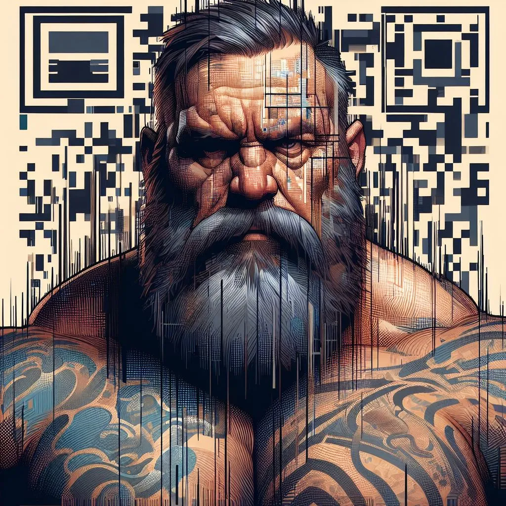 a digital painting of a man with a beard