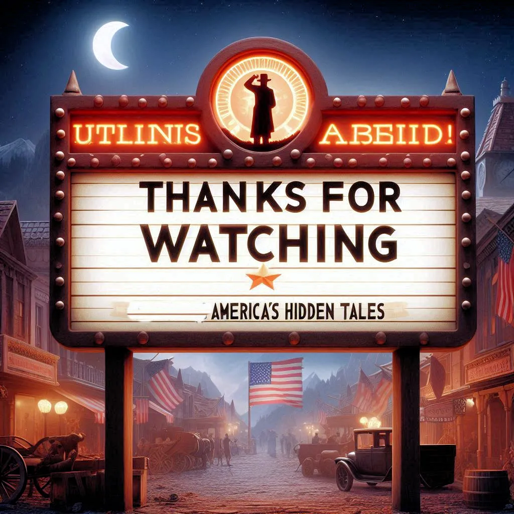 a sign that says thanks for watching america's hidden tales