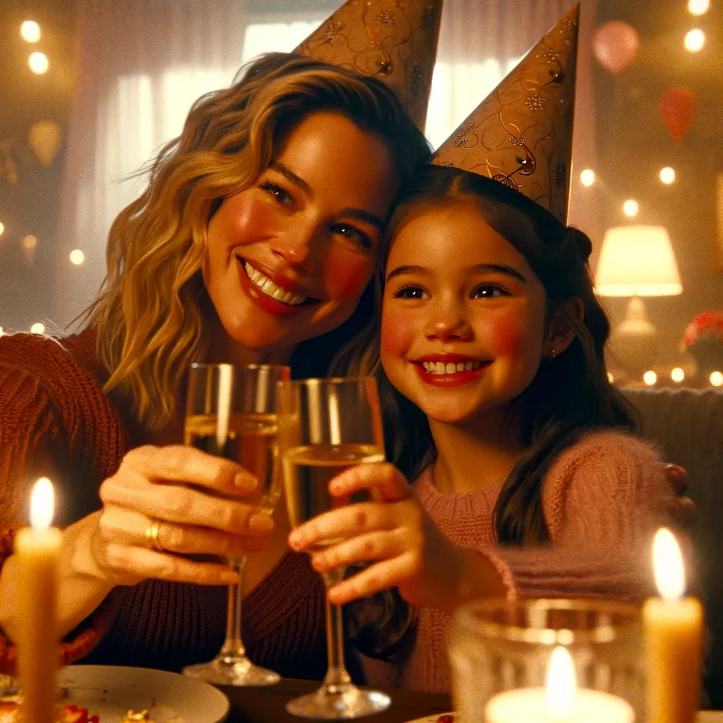 a mother and daughter celebrating a birthday together