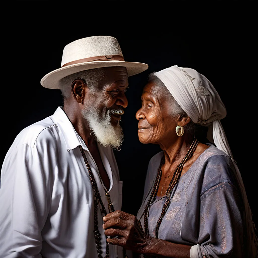 a man and woman standing next to each other