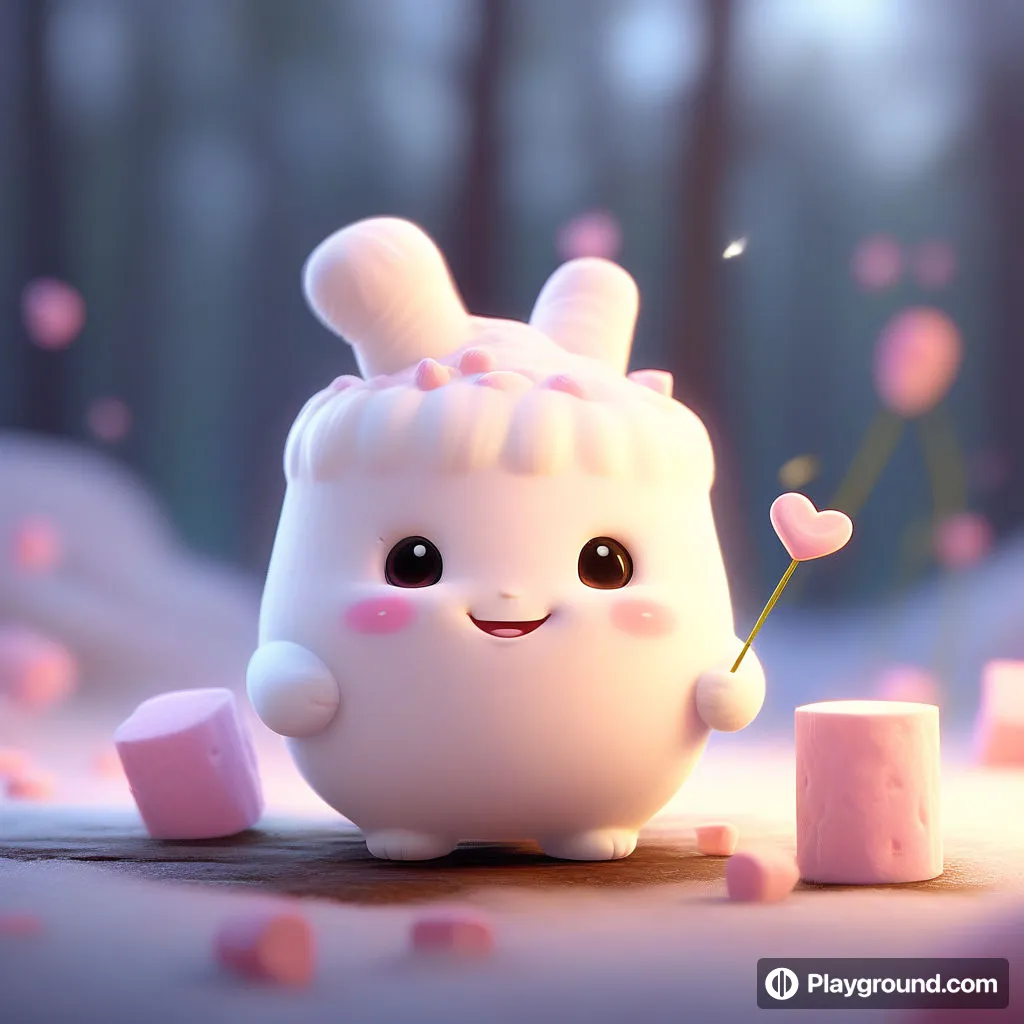 a small white toy with a pink bow on it's head