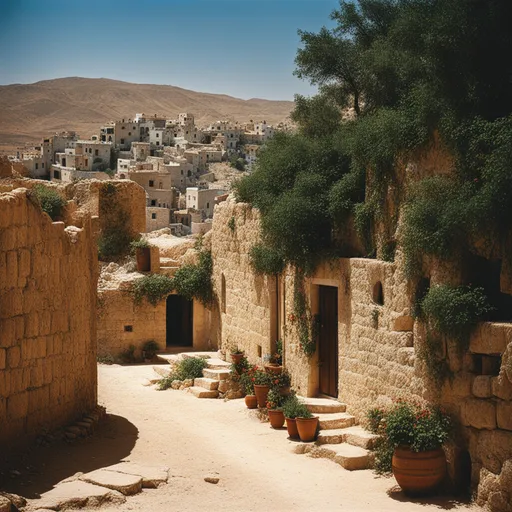 a small village in the middle of a desert