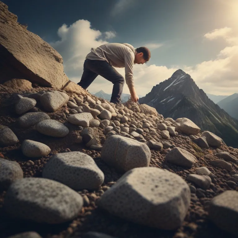 a man standing on top of a rocky mountain