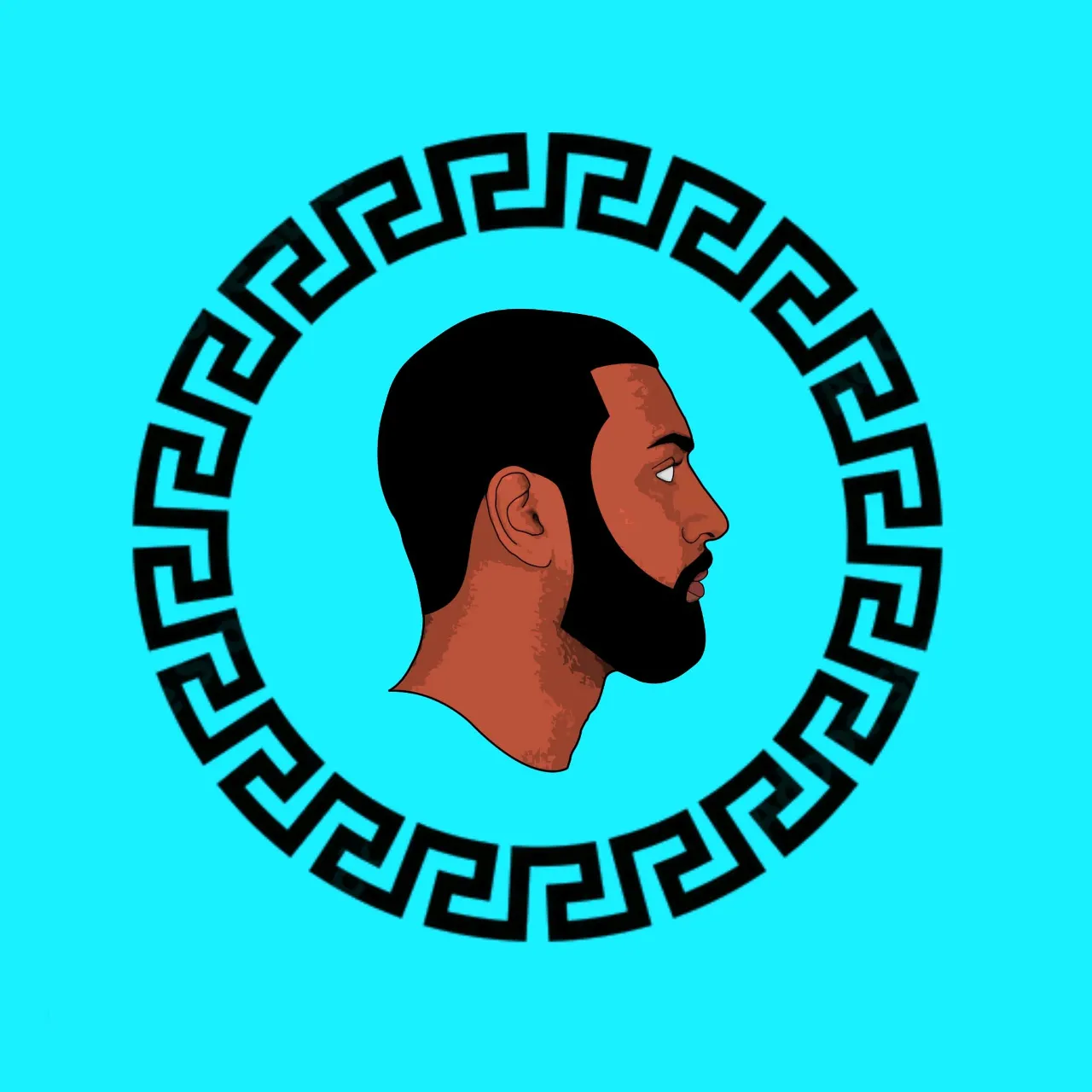 a man with a beard in a circle that is spinning and falling a part