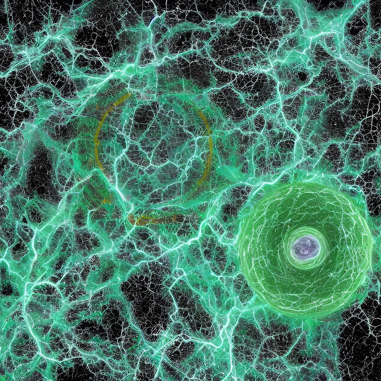 a computer generated image of green and black swirls