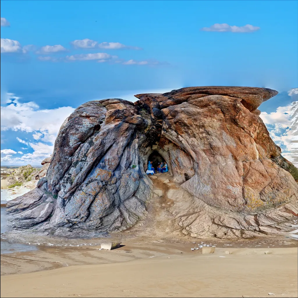 a large rock with a hole in the middle of it