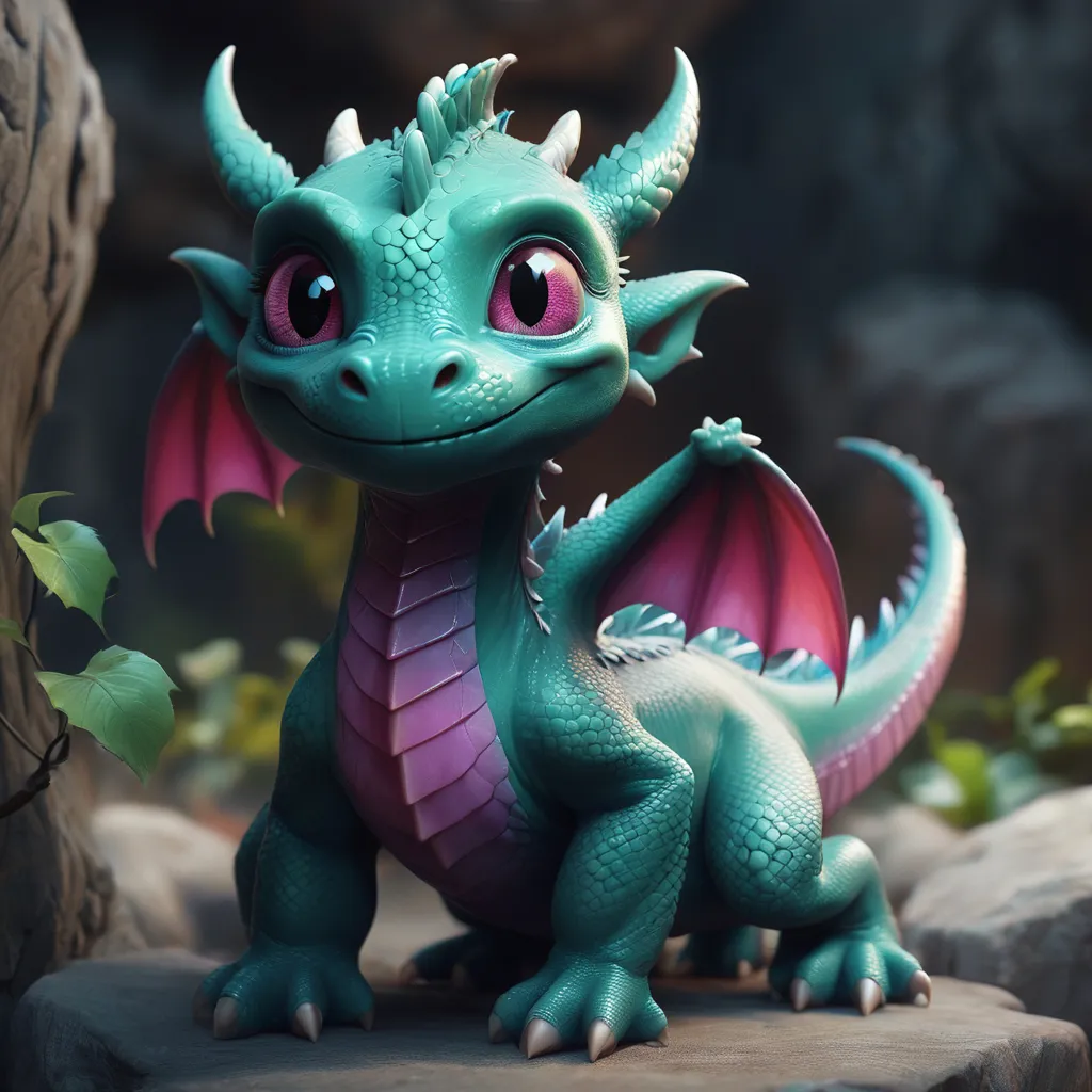 a toy dragon sitting on top of a rock