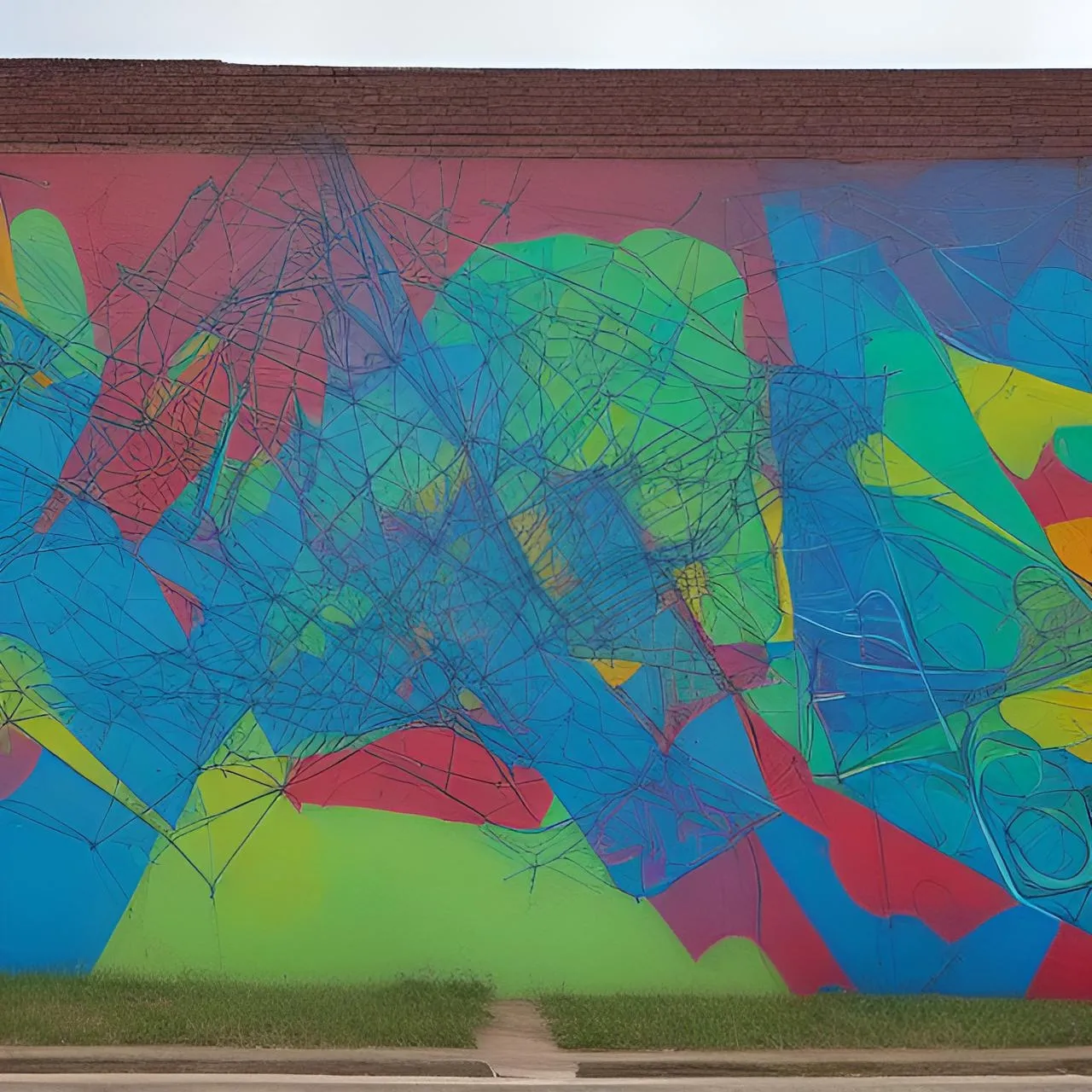 a large colorful painting on the side of a building