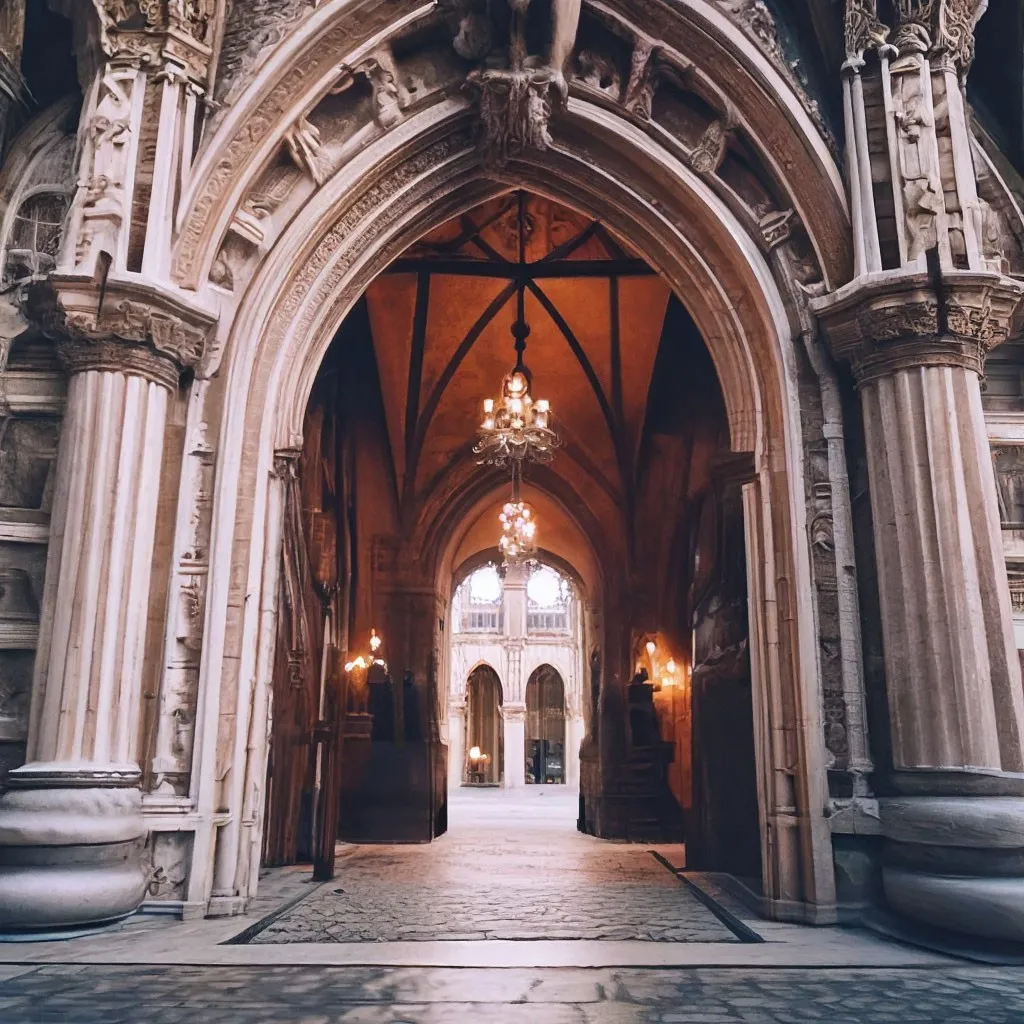 a very large building with a very tall archway