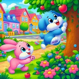 a cartoon picture of a bunny and a bunny rabbit