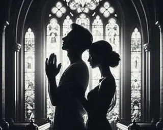 a couple of women standing next to each other in front of a window