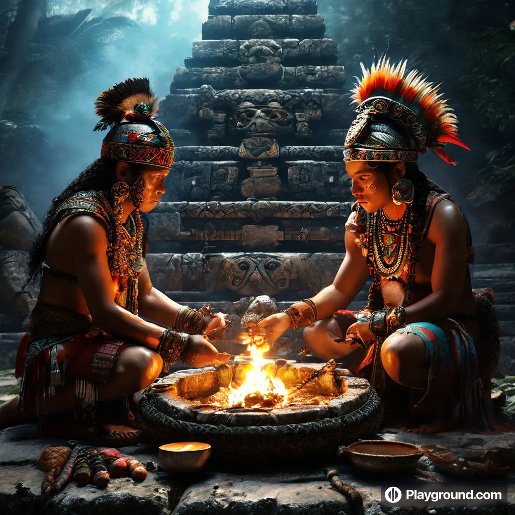 two indian men sitting next to each other in front of a fire