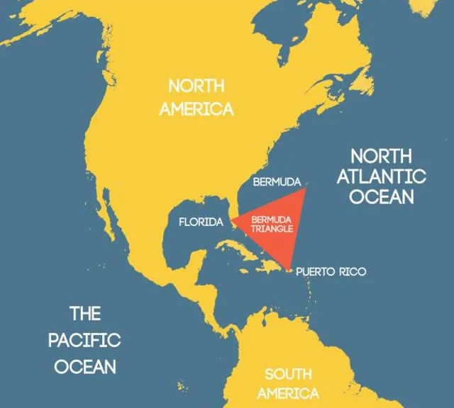 a map of north america with a red triangle