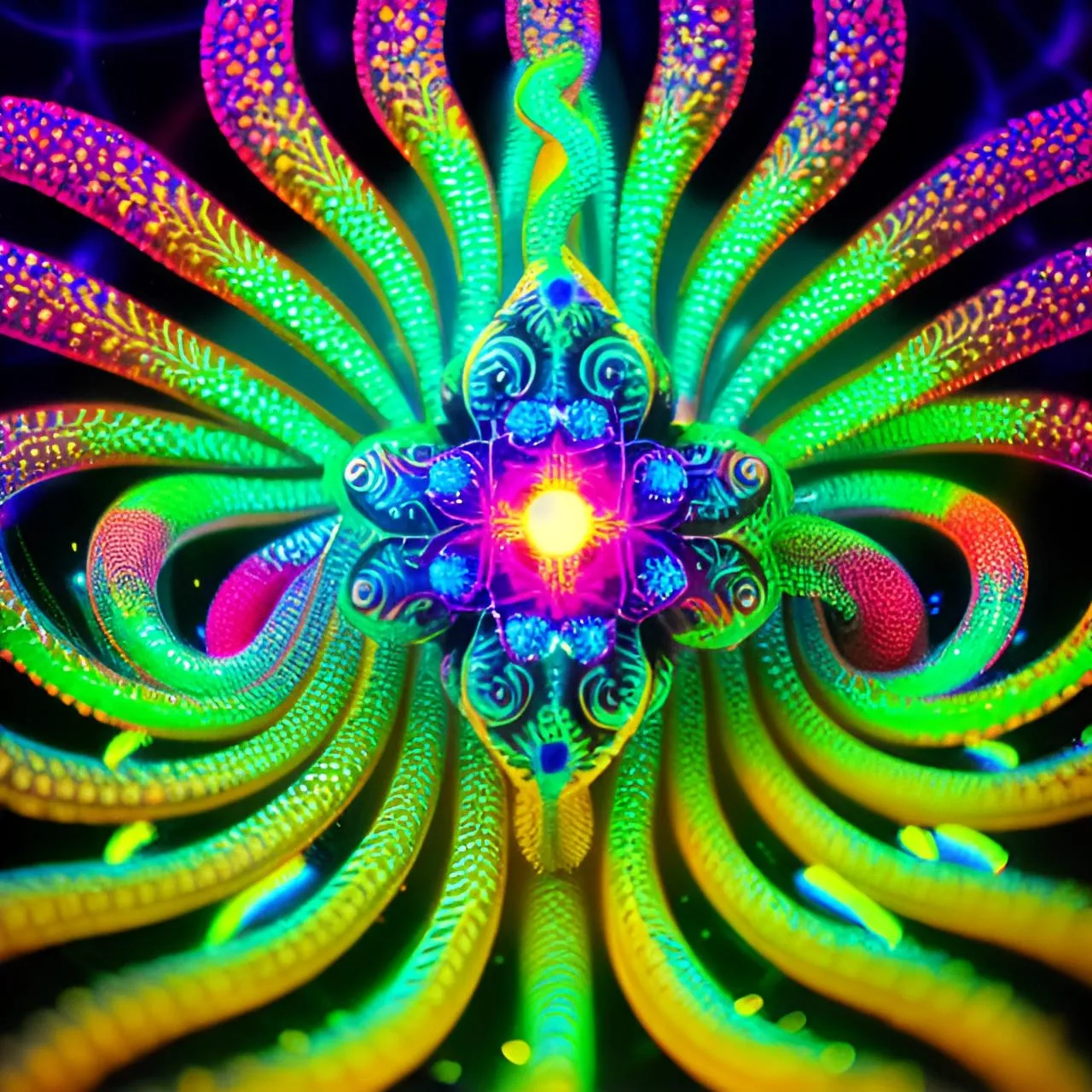 a computer generated image of a colorful flower