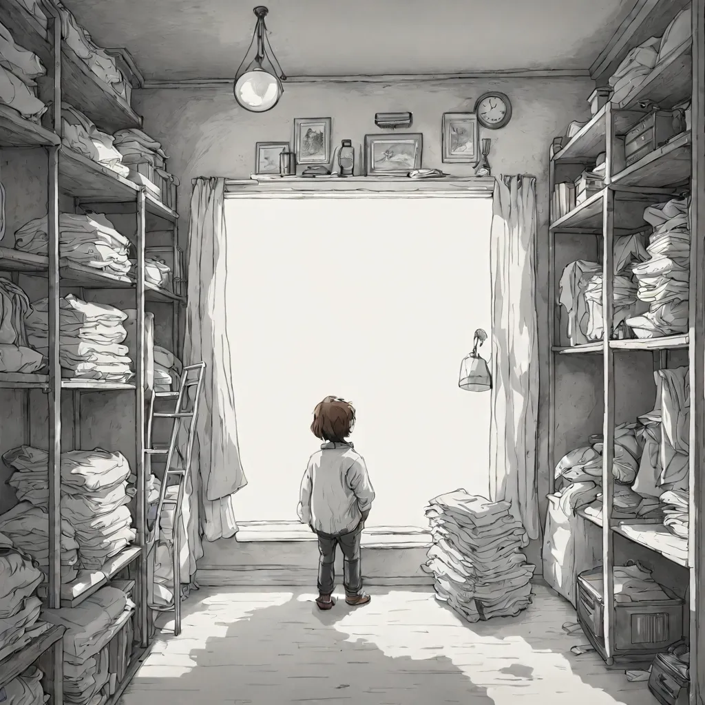 a drawing of a person standing in a room