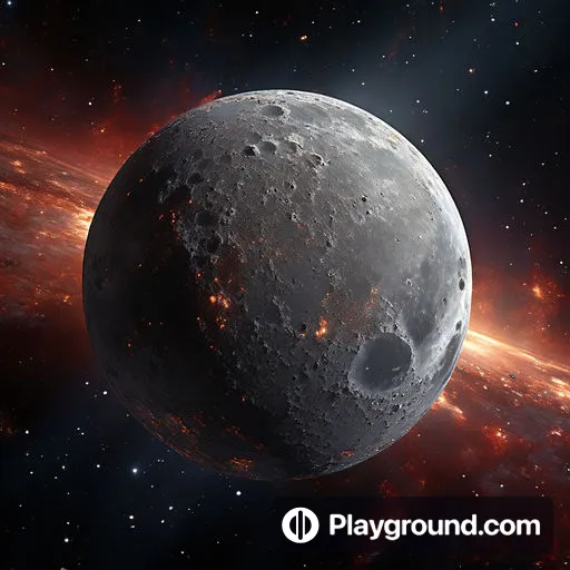 an artist's rendering of the moon in space