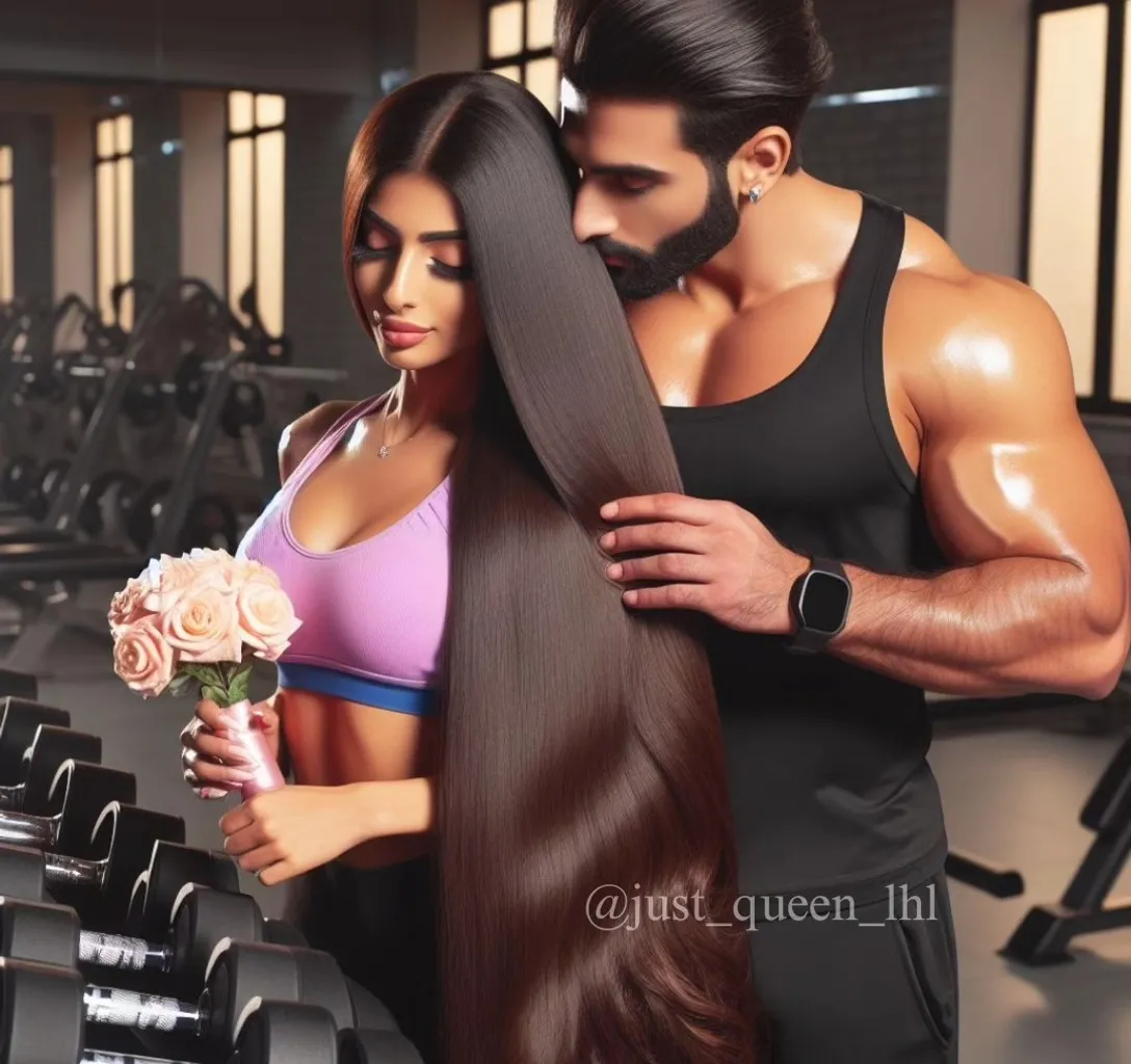 Tridha Choudhury with (((extreme long silky hair))) next to her husband