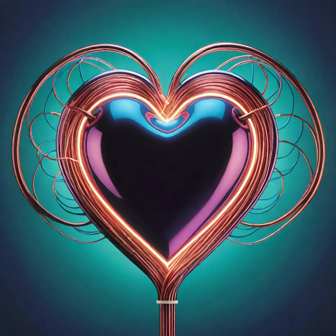 a heart shaped object with a blue background