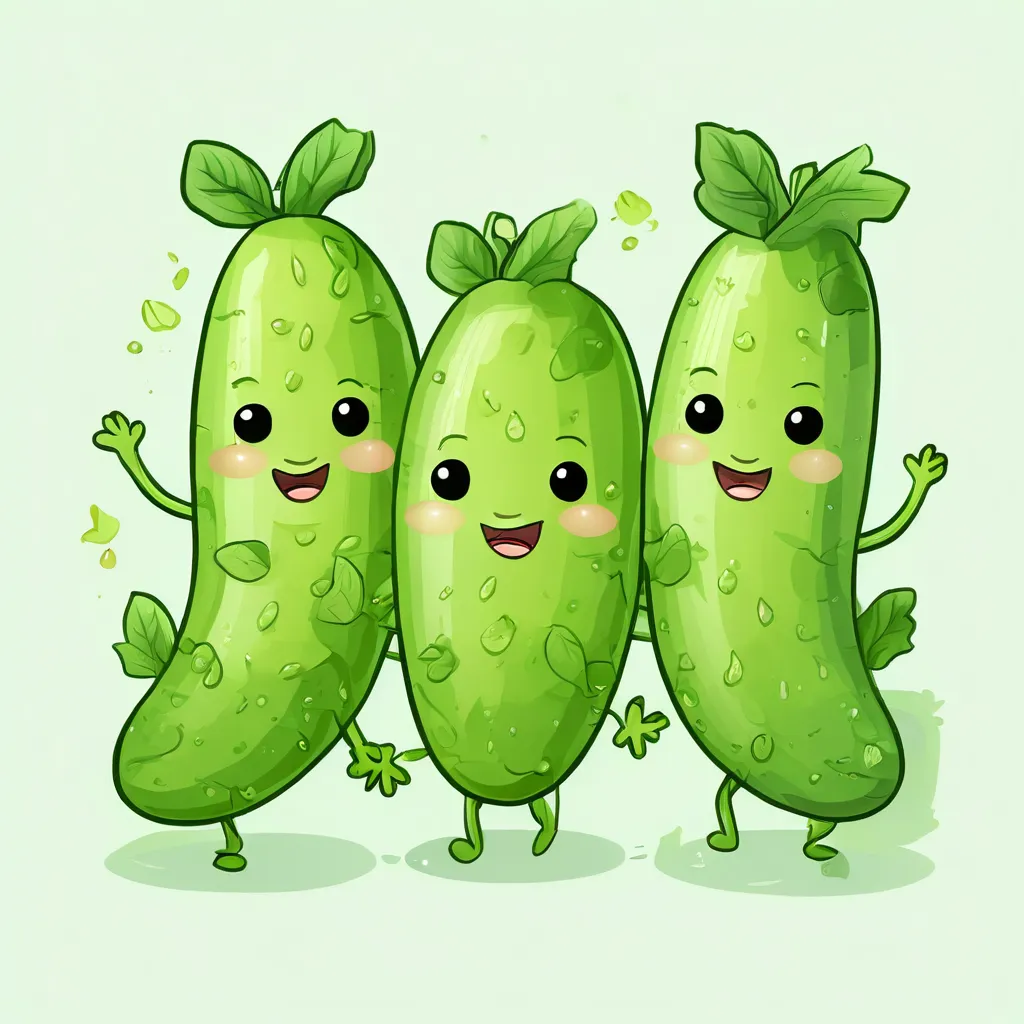 a group of three peas standing next to each other