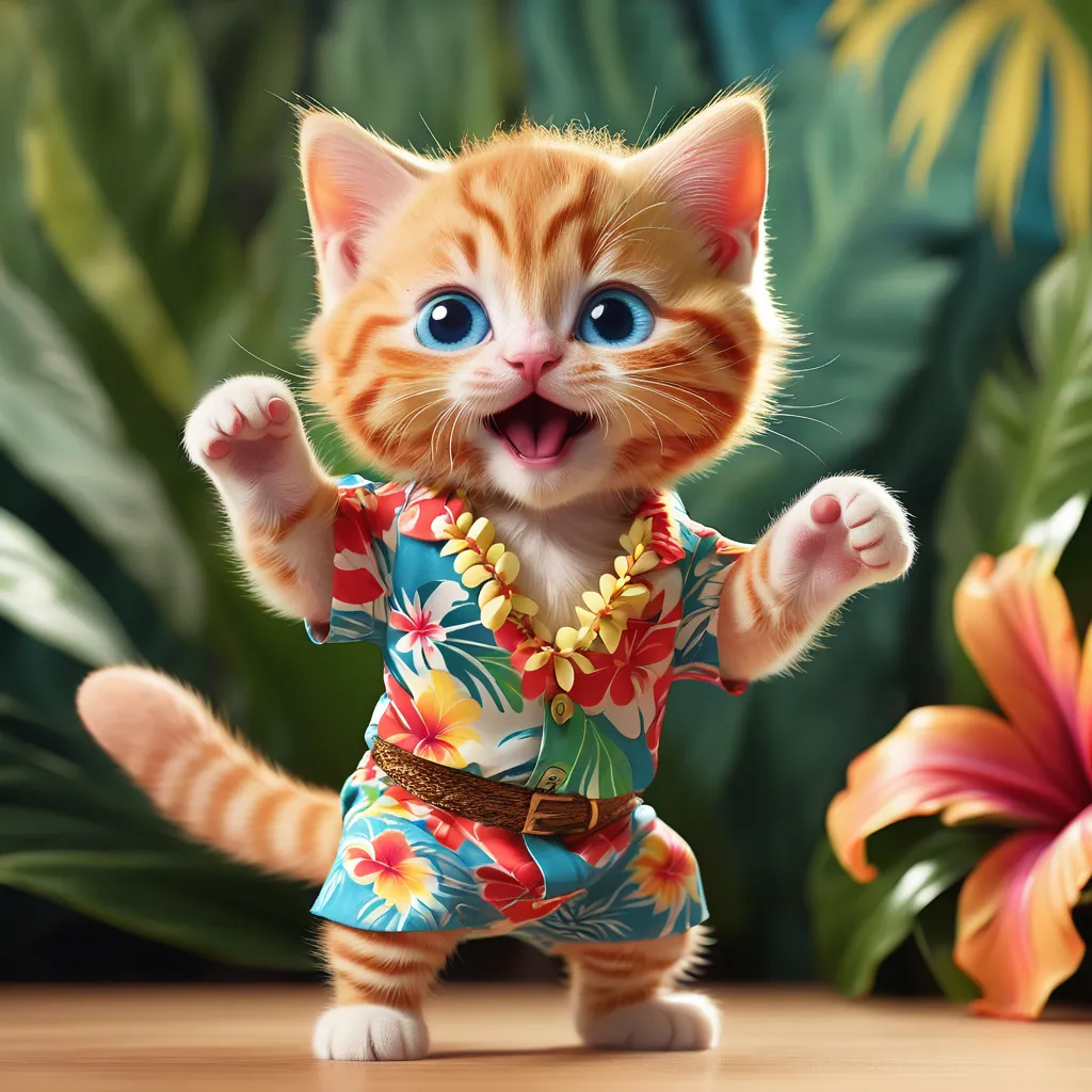 a cat that is standing up with its paws in the air and dancing