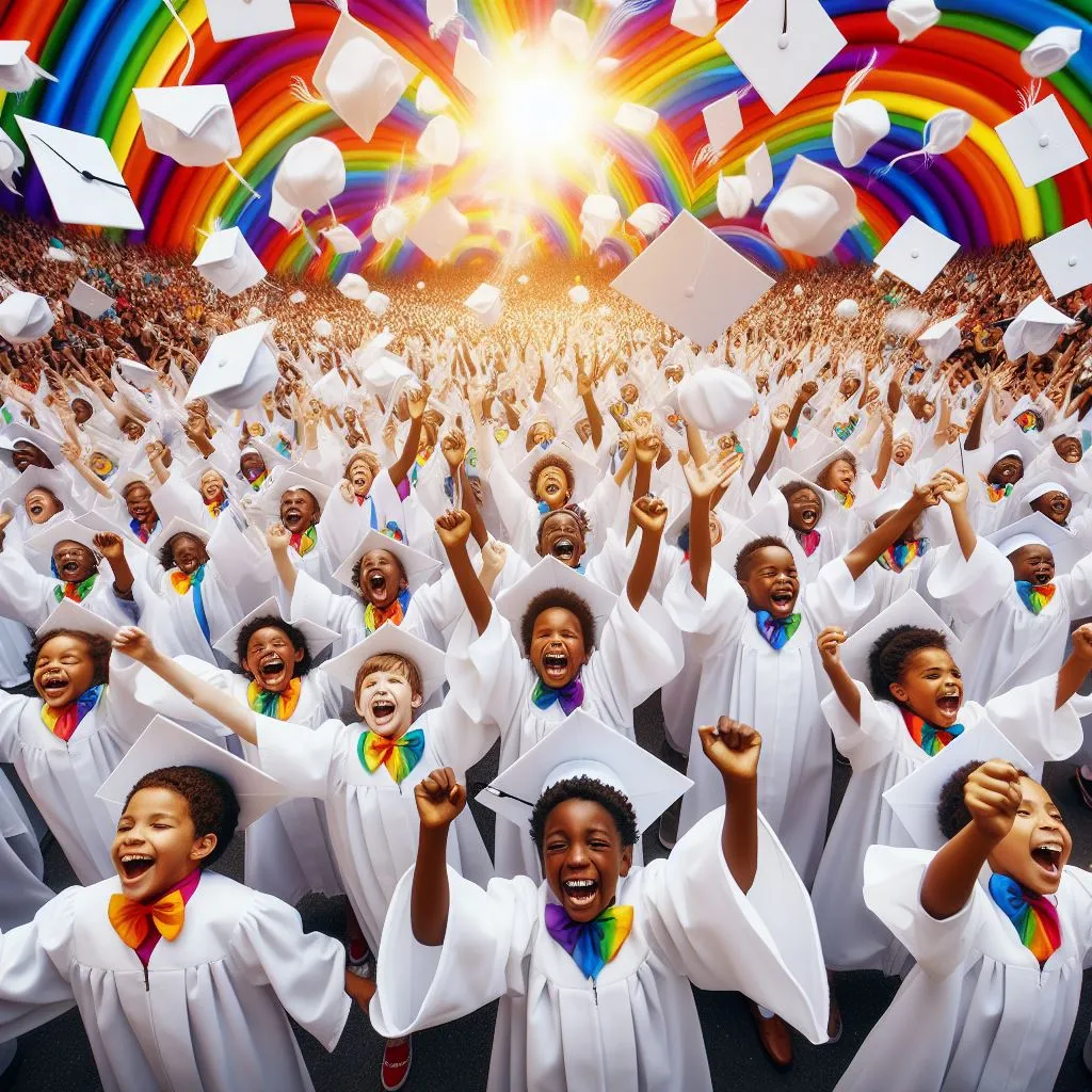 a large group of people in graduation gowns