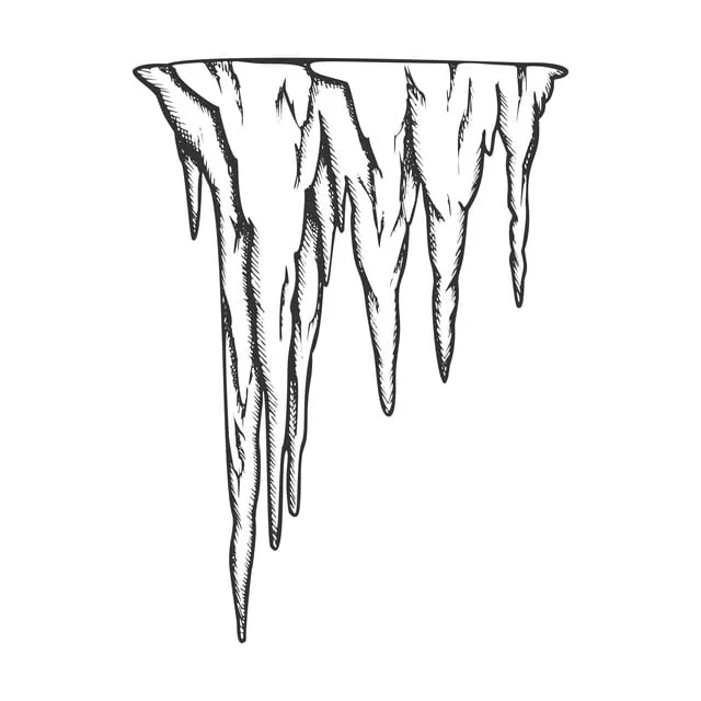 a line drawing of an iceberg