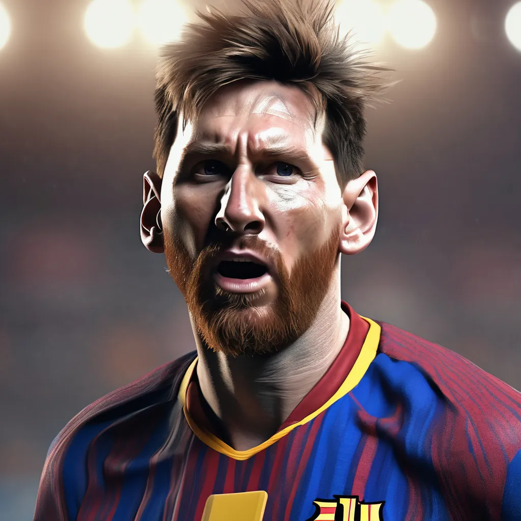 a digital painting of a soccer player with a surprised look on his face