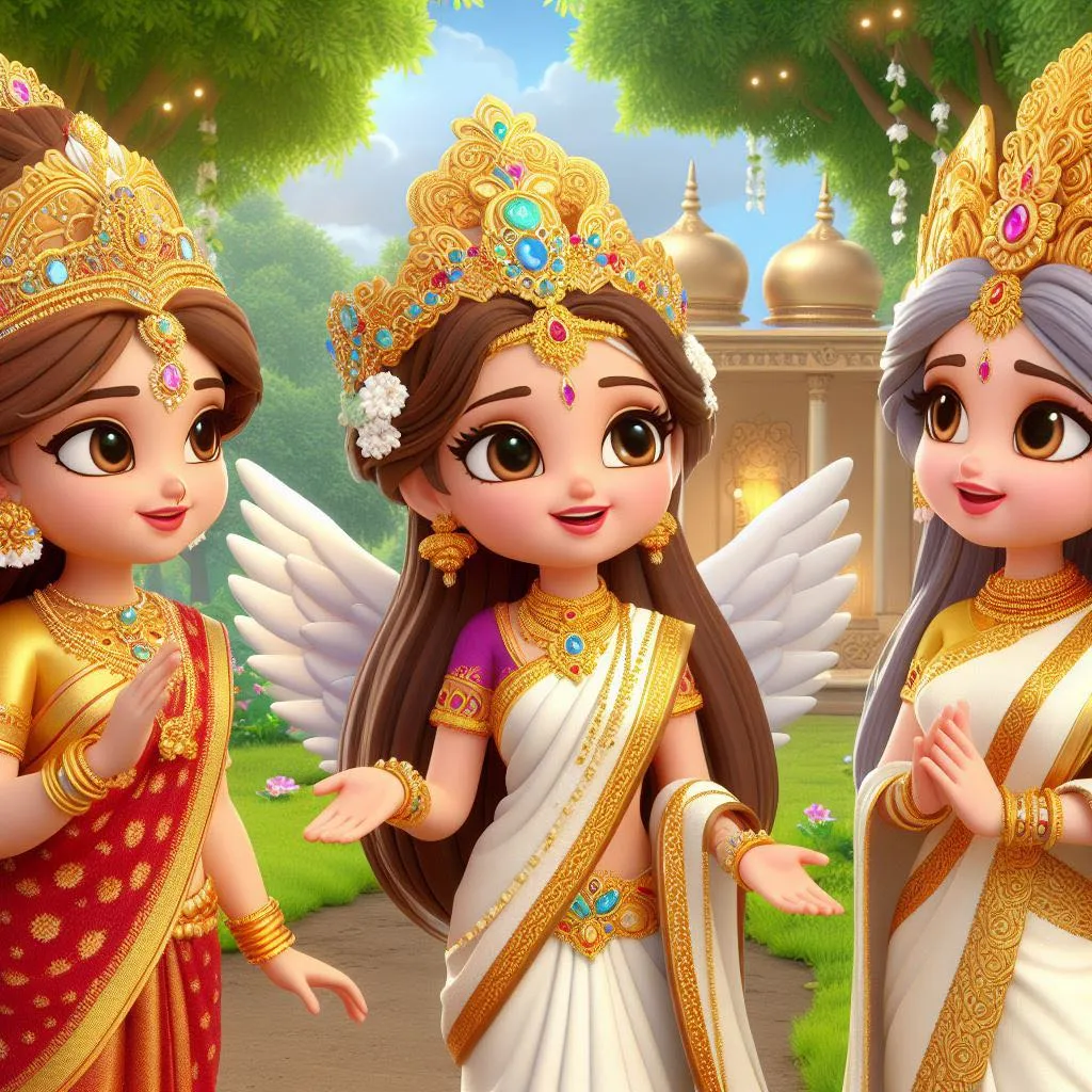 a couple of girls dressed in indian fairy