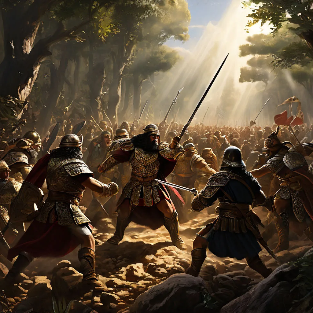 a painting of a group of men in armor