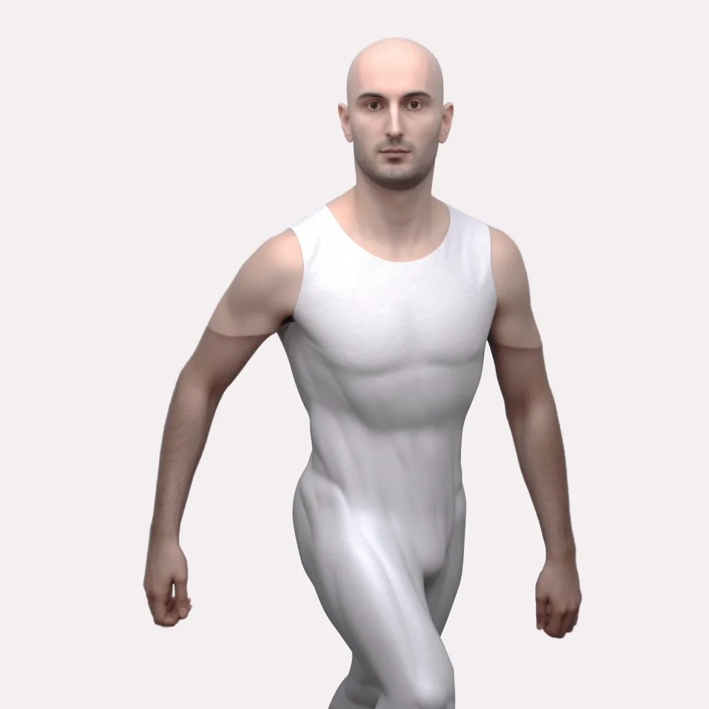 a man in a white bodysuit is walking