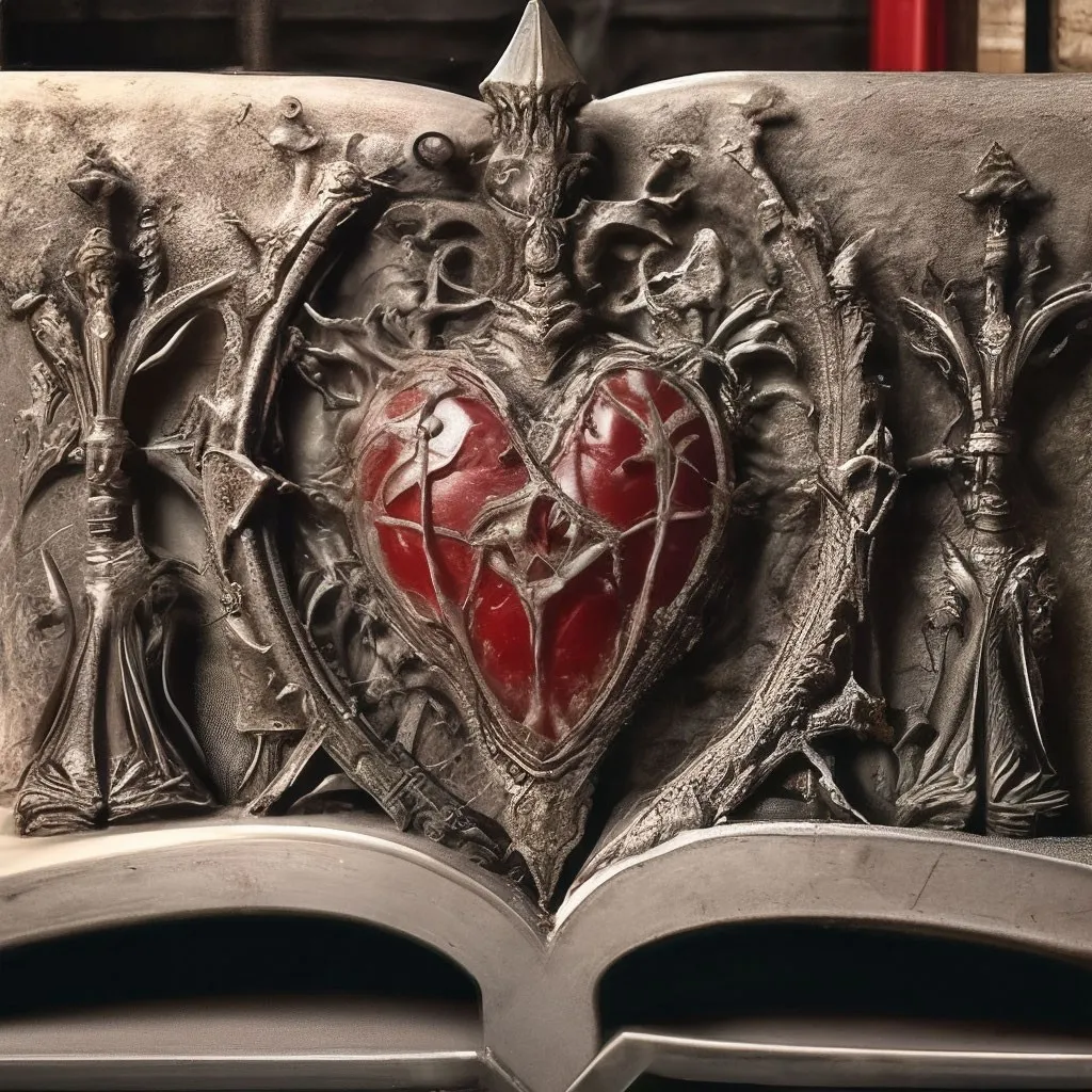 an open book with a heart on it