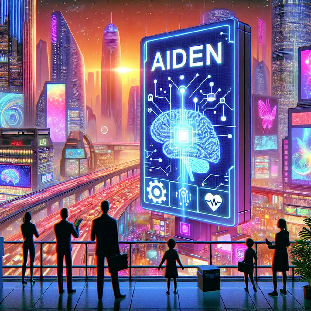 In the bustling city of Neo-Eden, a revolutionary AI system named AIDEN was transforming healthcare. "No Bad Spelling"
