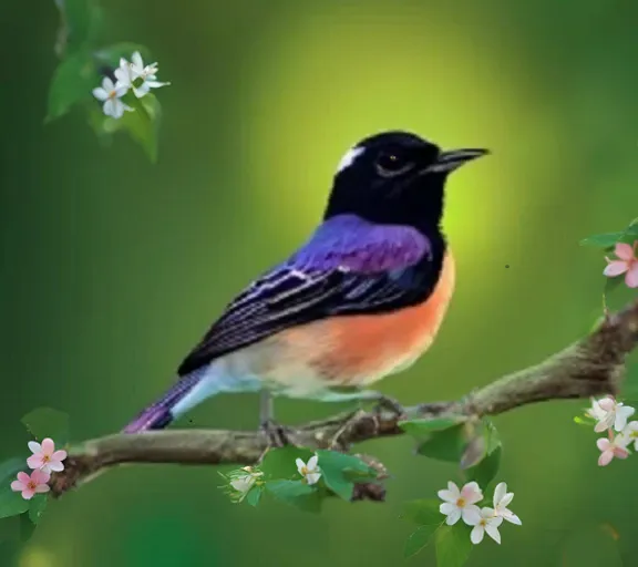 a colorful bird sitting on a branch of a tree