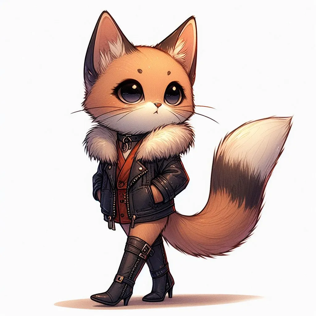 A fox in a jacket is dancing