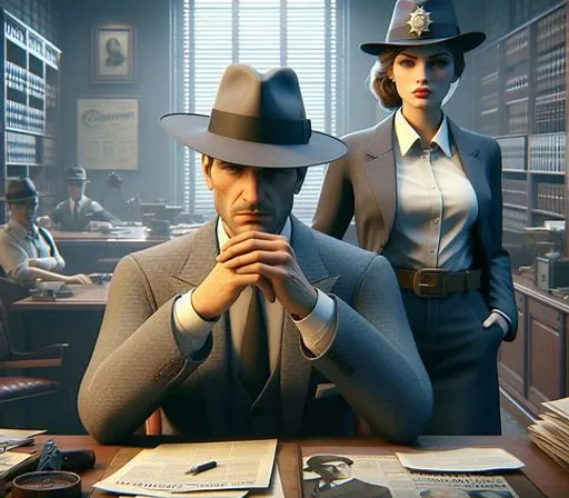 a man and a woman standing in an office