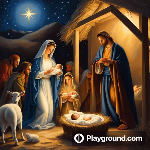 a nativity scene with a baby jesus in the manger