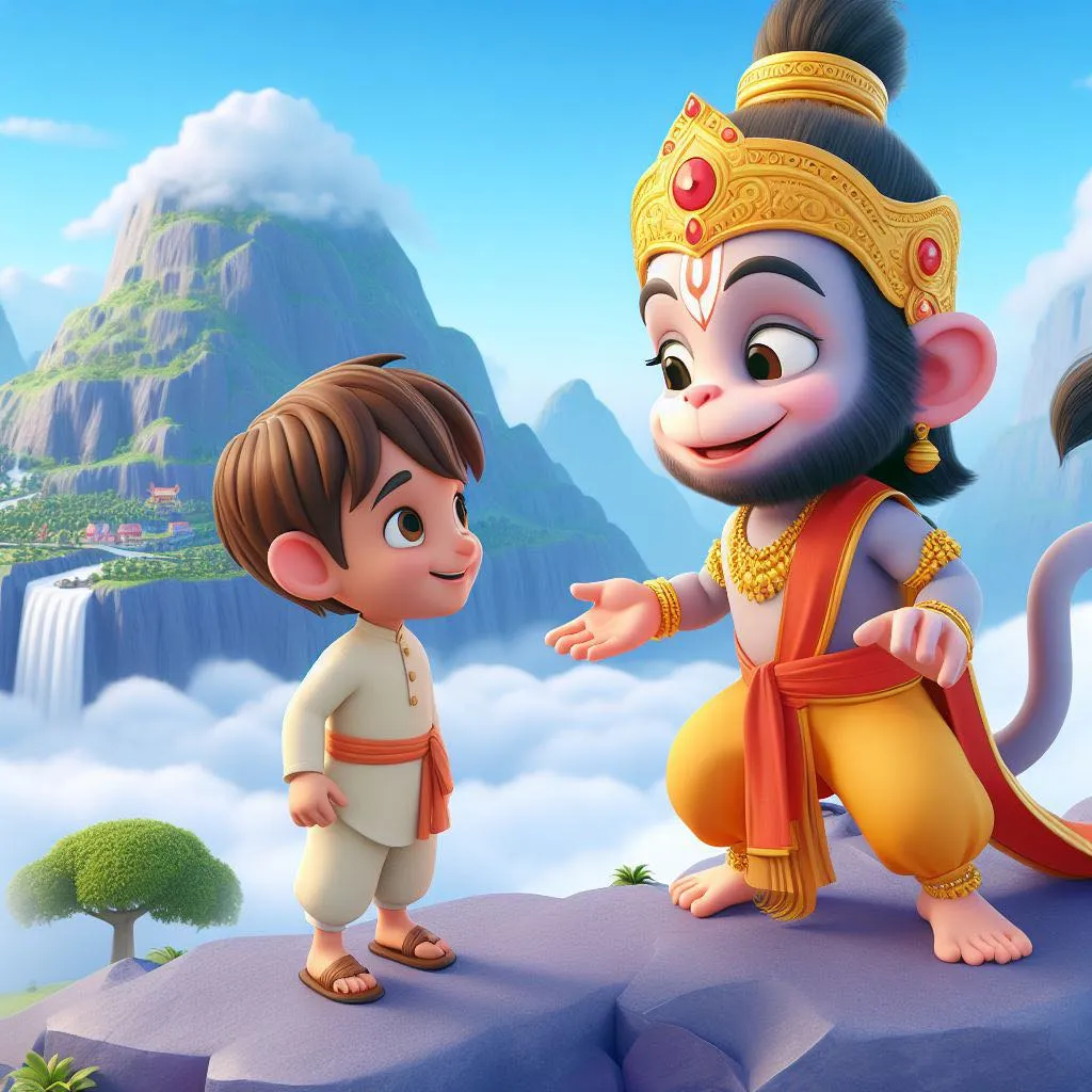 a monkey and a boy standing on sea