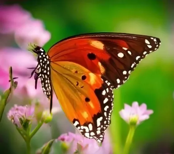 a close up of a butterfly on a flower