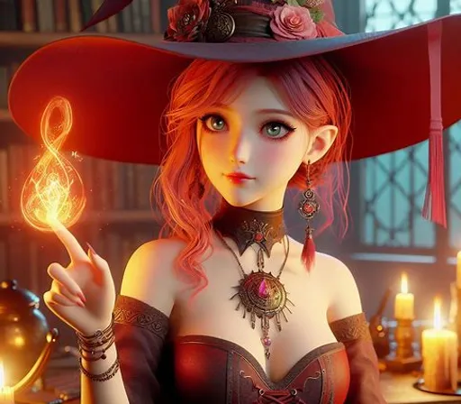 a woman in a witch costume holding a lit candle