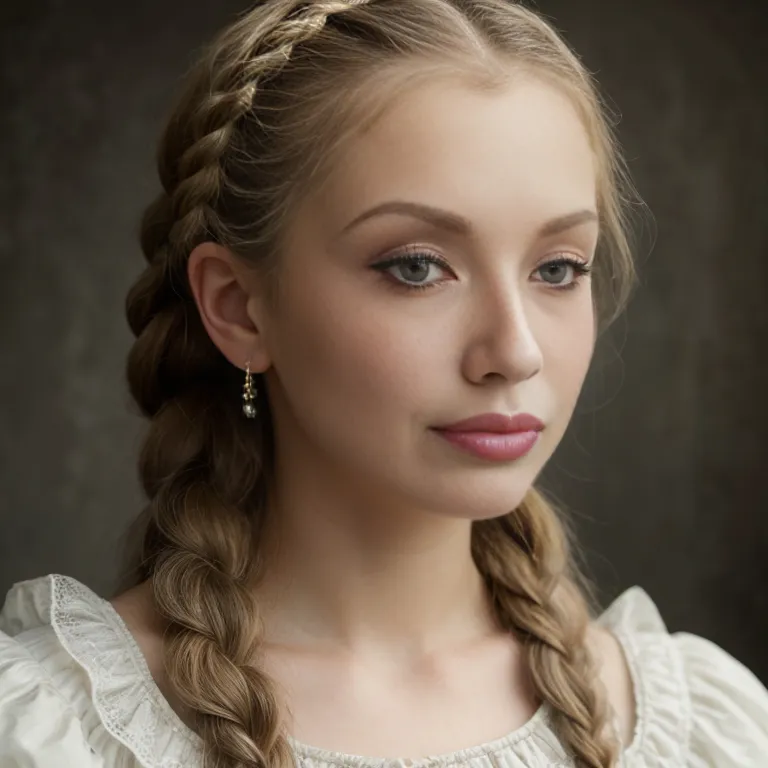 a old woman with a braid in her hair