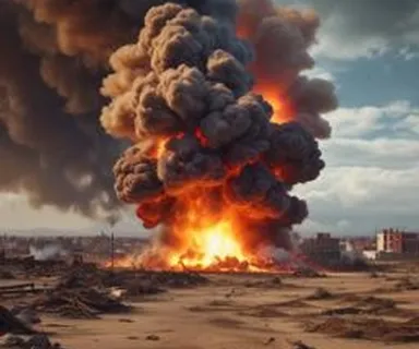 a large plume of black smoke billowing out of a building