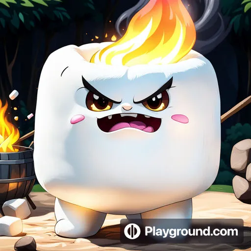 a cartoon character with a fire in his mouth